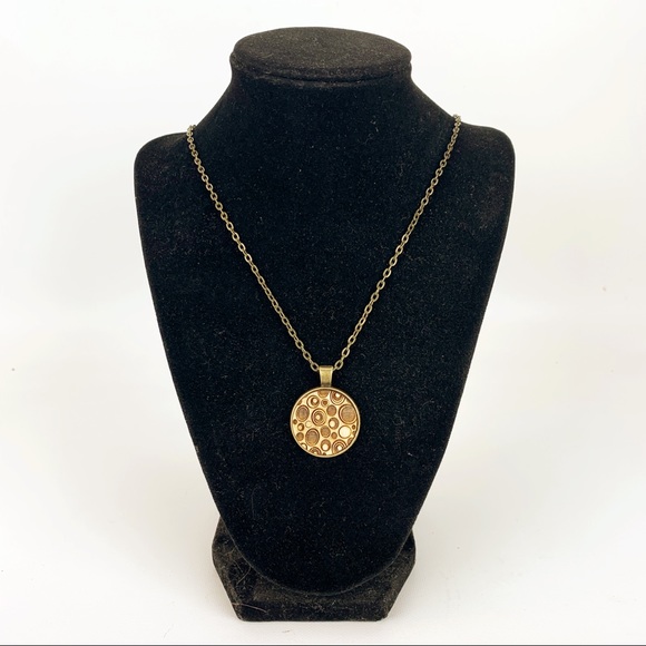 Wood Laser Engraved Geometric Pattern Necklace 24” - Picture 2 of 6